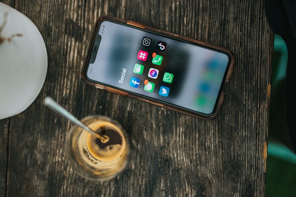 Social media Platforms on Phone
